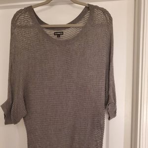 WOMEN'S SIZE SMALL GREY MESH OVERSIZED TOP BY EXPRESS